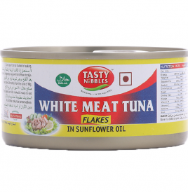 Tasty Nibbles White Meat Tuna Flakes In Sunflower Oil  Tin  185 grams